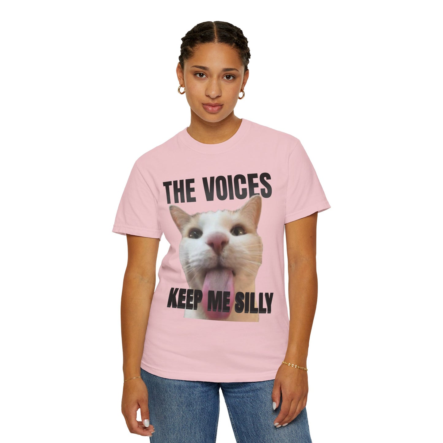 The Voices Keep Me Silly T‑Shirt