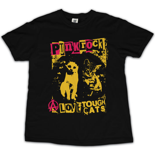 Punk Rock - Love Tough Cats T‑Shirt - Punk For Pickles